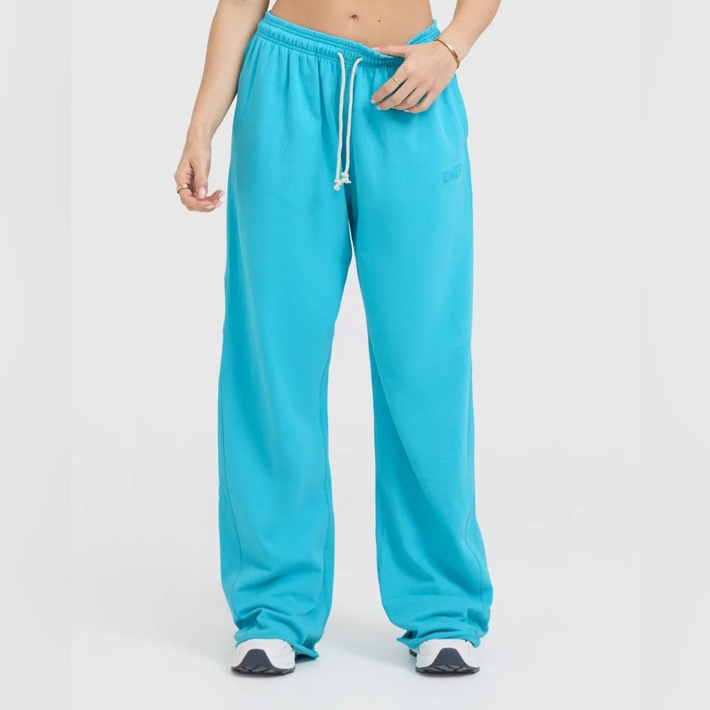 Oner Active RAW LOUNGE WIDE LEG JOGGERS - Aqua Blue - XS Short